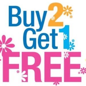 Buy 2 get 1 free (everything $20 and under)